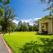 Fitzroy Gardens near Melbourne CBD on a hot summer's day