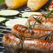 Summer barbecue in the garden with yummy food