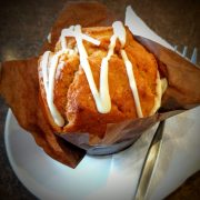 Freshly baked large muffin